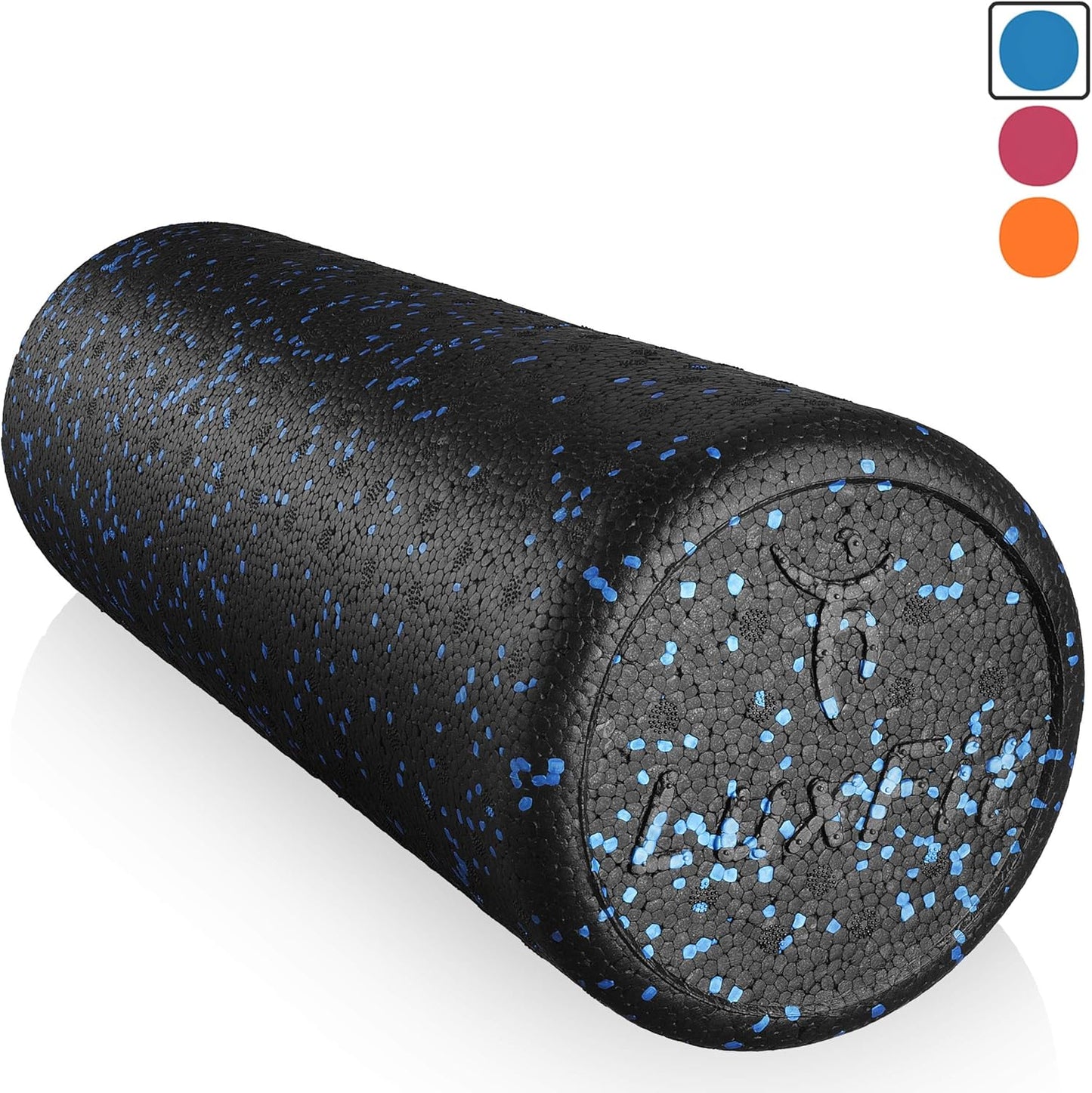 Extra Firm Blue Speckled Foam Roller with Online Instructional Video - 18 Inches