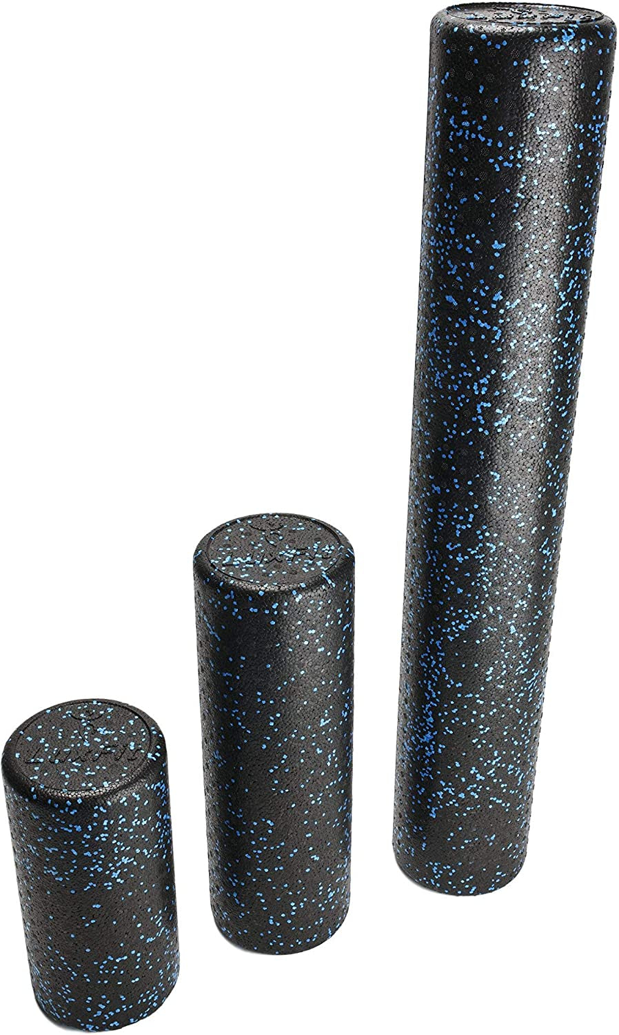 Extra Firm Blue Speckled Foam Roller with Online Instructional Video - 18 Inches