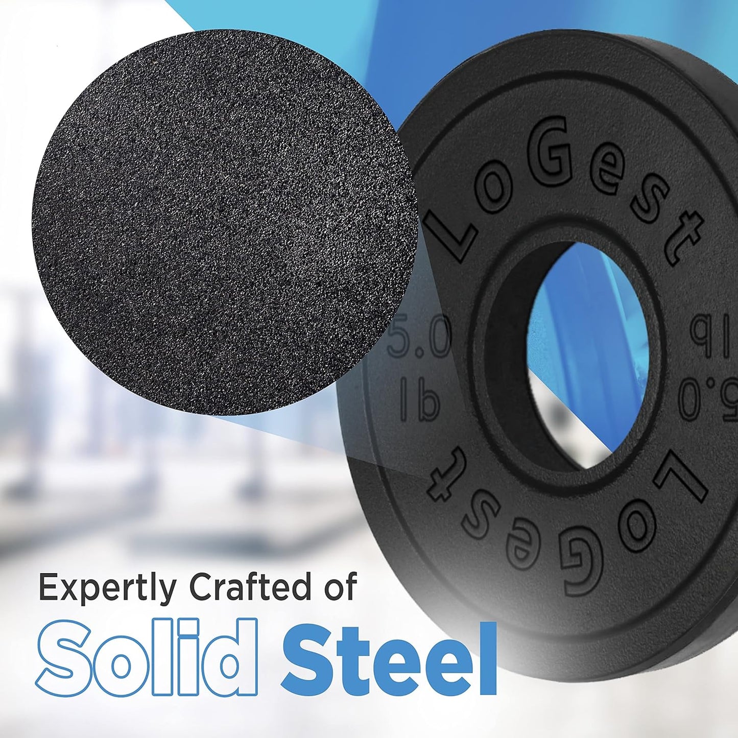 Logest Olympic Weight Plates - Set of 2 for Barbell Training, Ideal for Strength and Balance Enhancement, Available in 2.5LB, 5LB, and 10LB Options