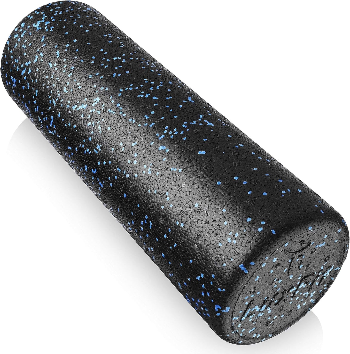 Extra Firm Blue Speckled Foam Roller with Online Instructional Video - 18 Inches