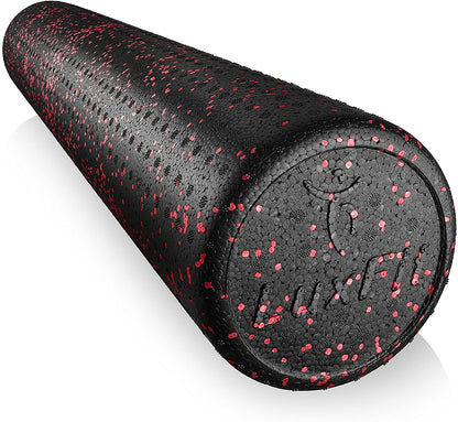 Extra Firm Blue Speckled Foam Roller with Online Instructional Video - 18 Inches