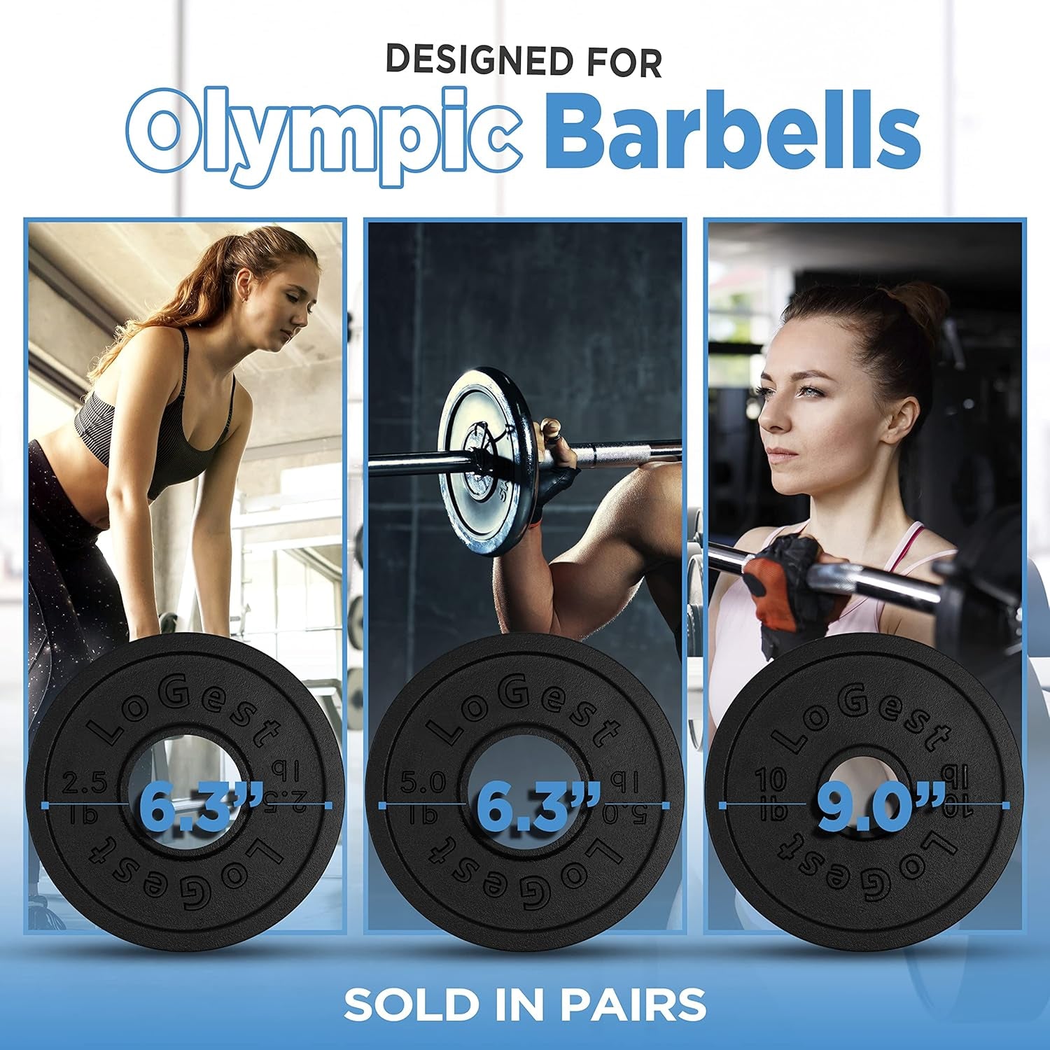 Logest Olympic Weight Plates - Set of 2 for Barbell Training, Ideal for Strength and Balance Enhancement, Available in 2.5LB, 5LB, and 10LB Options