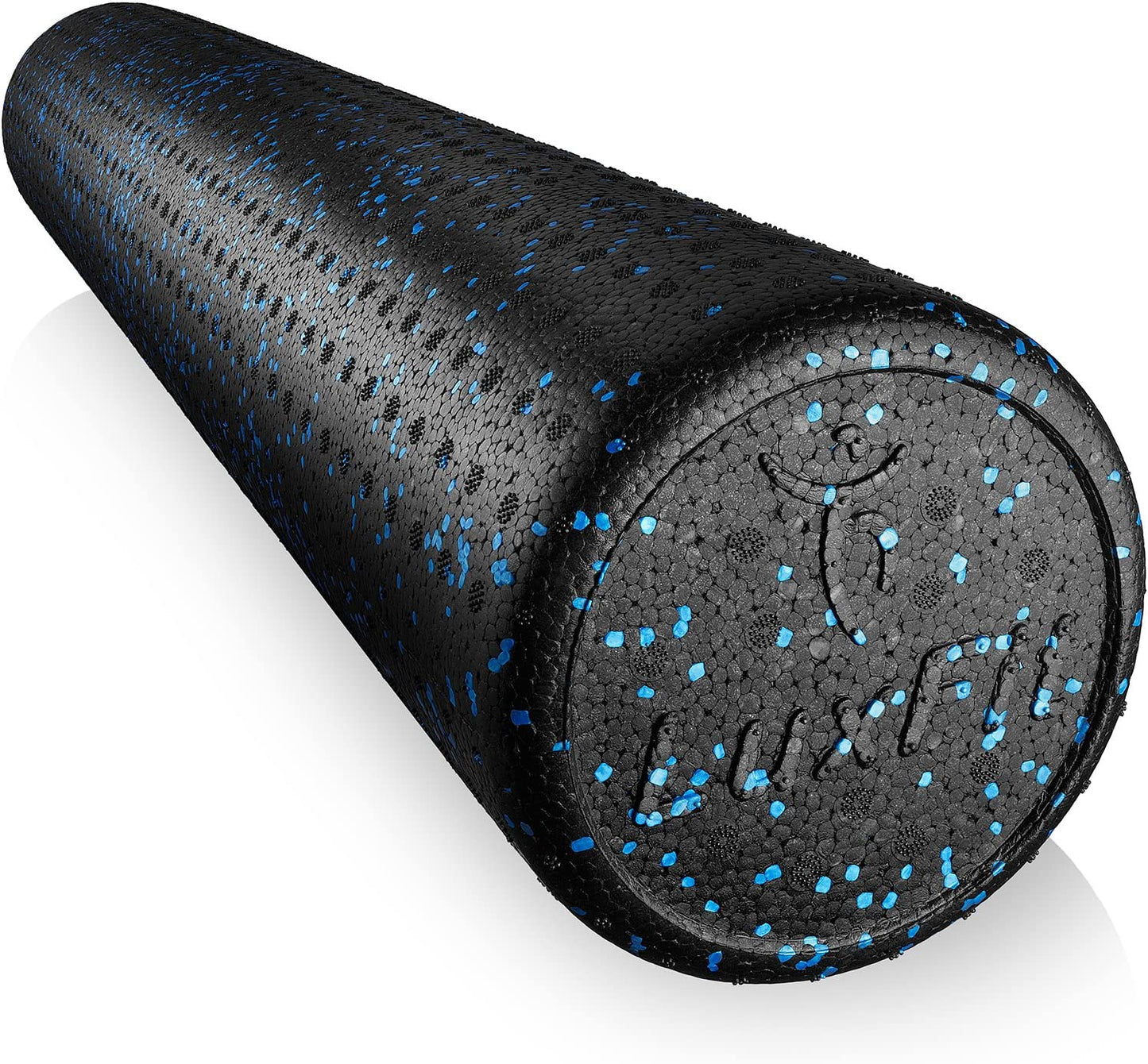 Extra Firm Blue Speckled Foam Roller with Online Instructional Video - 18 Inches