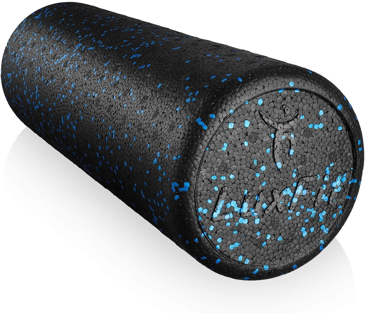 Extra Firm Blue Speckled Foam Roller with Online Instructional Video - 18 Inches